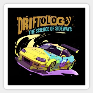 Driftology The Science of Sideways yellow drift car Sticker